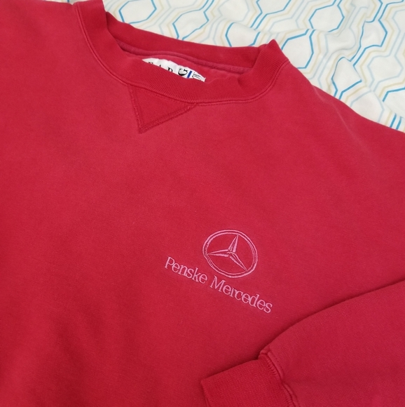 Vintage Other - Vintage Mercedes Benz Embroidered Sweatshirt Red